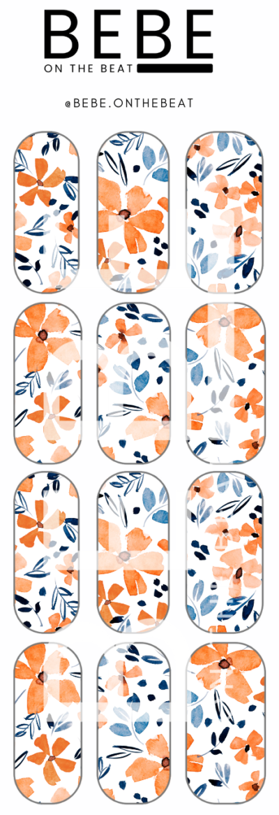 Orange Flowers - Waterslide Decal