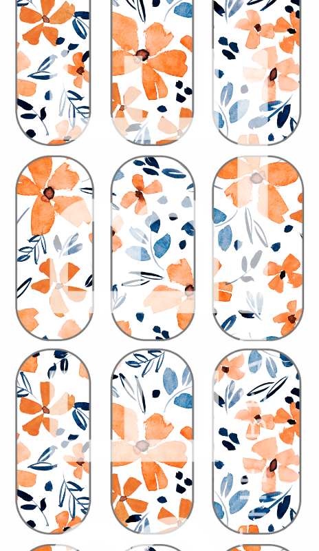 Orange Flowers - Waterslide Decal