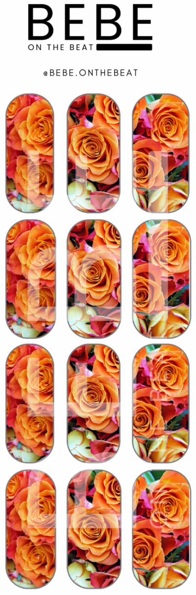 Orange Roses - Waterslide Decal